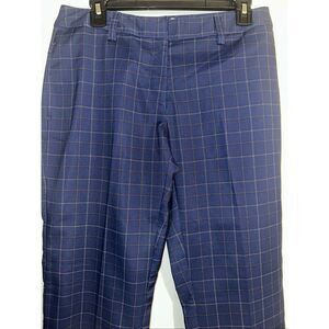 Slazenger Navy Checked Golf Pants women’s Stretch Trousers Vintage Raetro Plaid